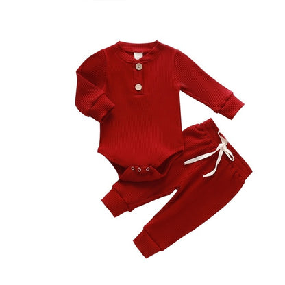 Newborn Baby Girls Boys Ribbed Solid