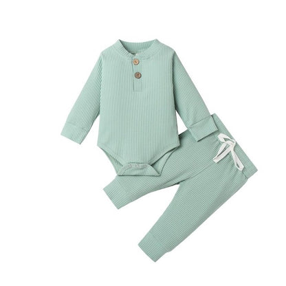 Newborn Baby Girls Boys Ribbed Solid