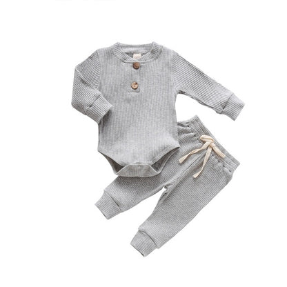 Newborn Baby Girls Boys Ribbed Solid