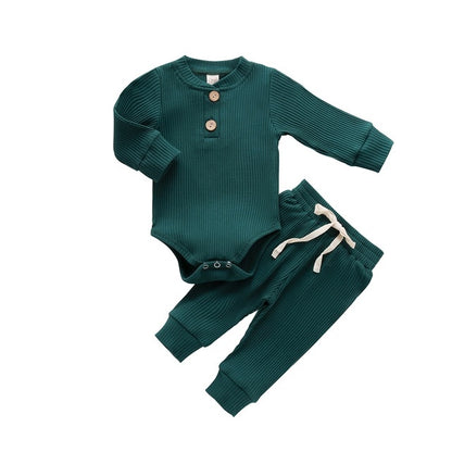 Newborn Baby Girls Boys Ribbed Solid