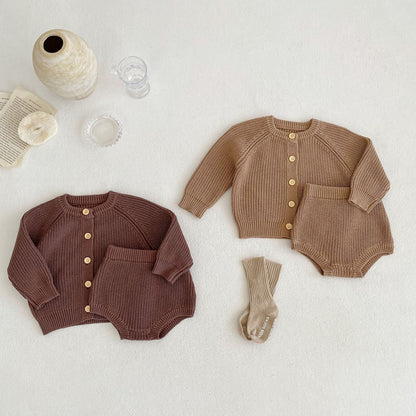 Baby Cotton Underpants Cardigan Coat Two-piece Suit
