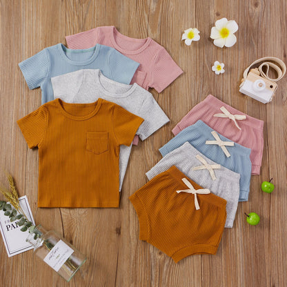 Baby Bodysuit Casual Adjustable Short-sleeved