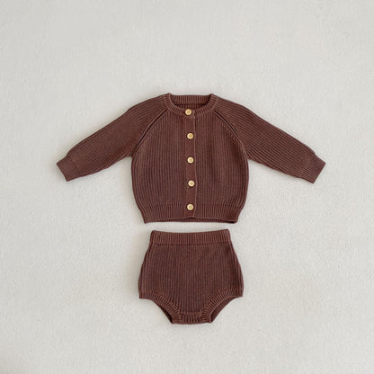 Baby Cotton Underpants Cardigan Coat Two-piece Suit
