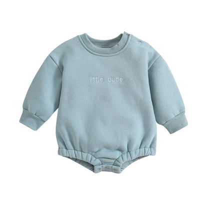 Infant Jumpsuit Solid Color Loose Long Sleeve