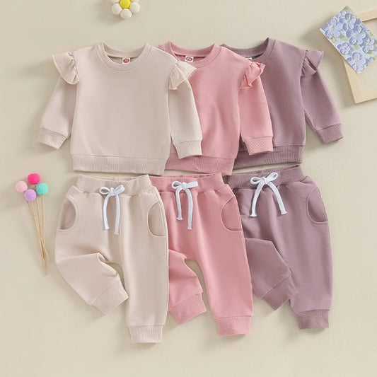 Boys Solid Color Long-sleeve Sweater Set