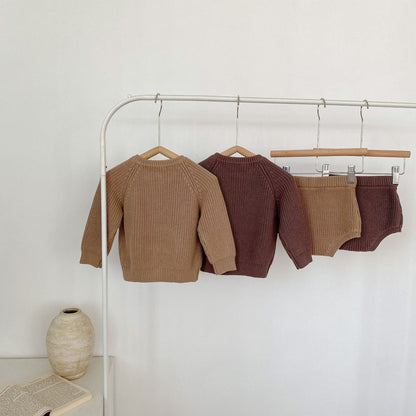 Baby Cotton Underpants Cardigan Coat Two-piece Suit