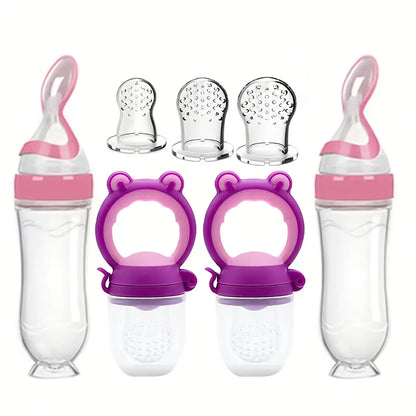 Baby Silicone Feeding Bottle Set