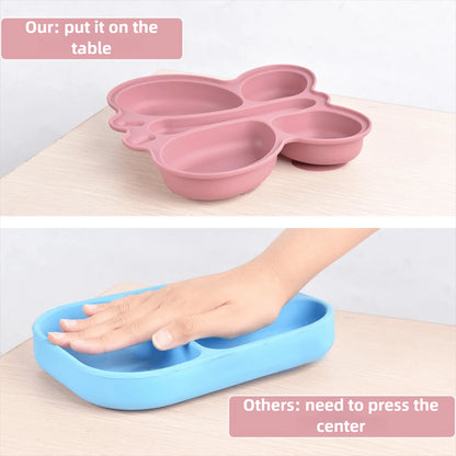 2pcs Baby Butterfly Silicone Dining Plate