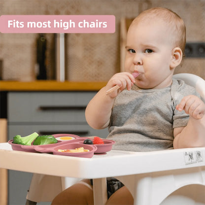 2pcs Baby Butterfly Silicone Dining Plate