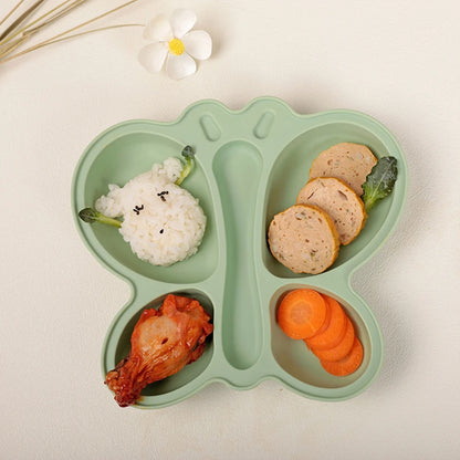 2pcs Baby Butterfly Silicone Dining Plate