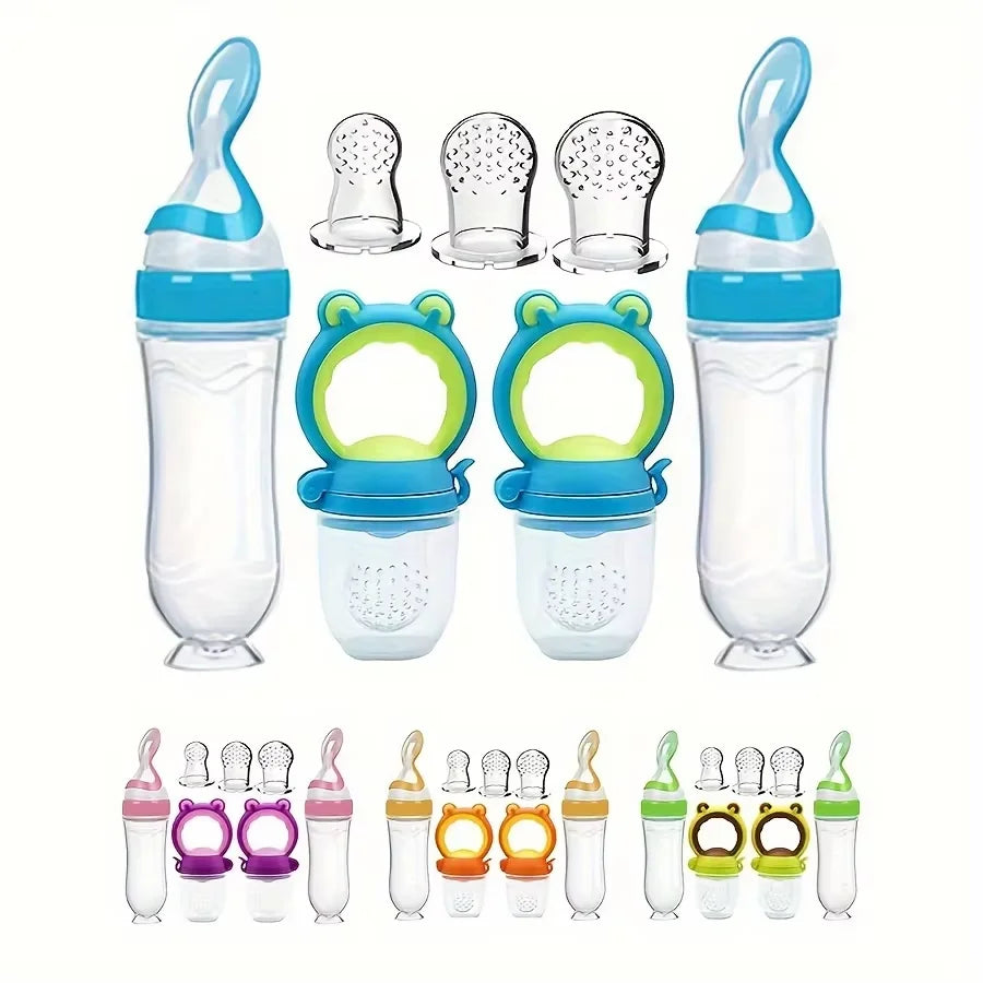 Baby Silicone Feeding Bottle Set