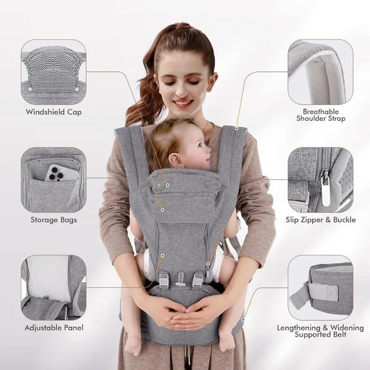 Ergonomic Baby Carrier Grey