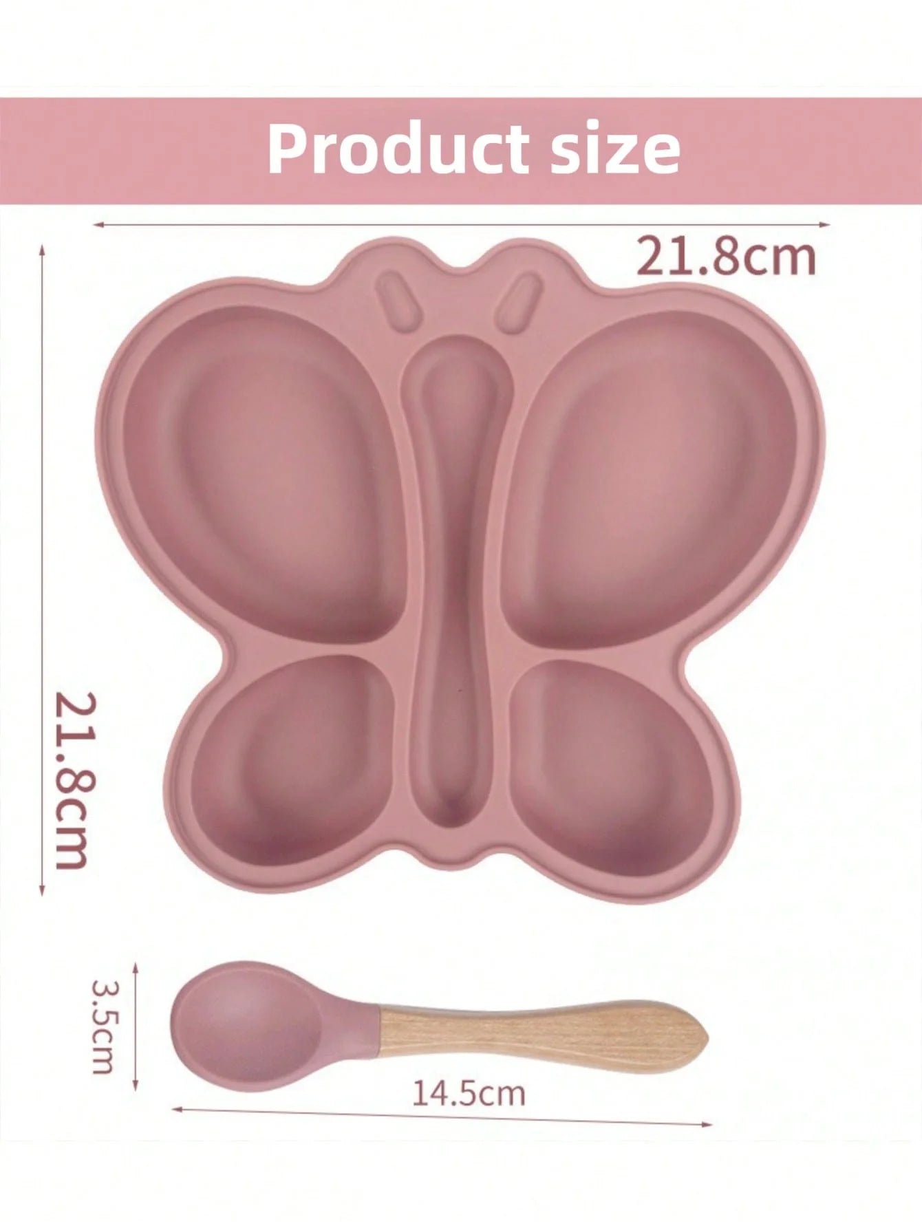 2pcs Baby Butterfly Silicone Dining Plate