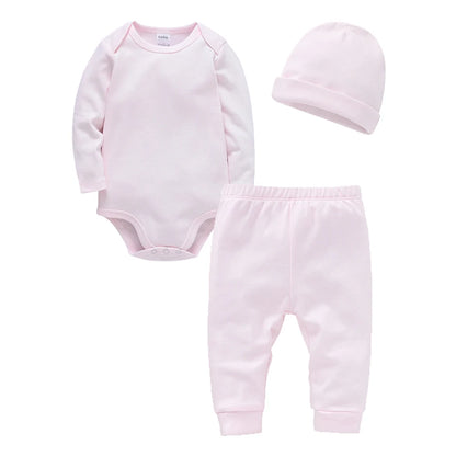 3 Pieces Set Cotton Baby Rompers - Bodysuit Clothes