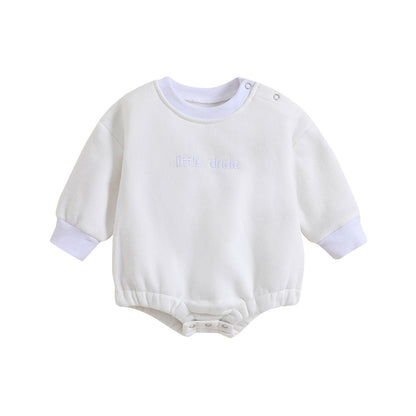 Infant Jumpsuit Solid Color Loose Long Sleeve