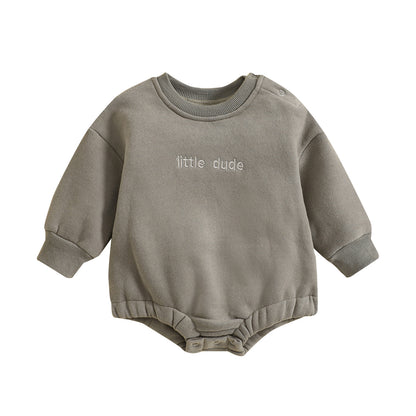 Infant Jumpsuit Solid Color Loose Long Sleeve