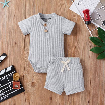 Baby Bodysuit Casual Adjustable Short-sleeved
