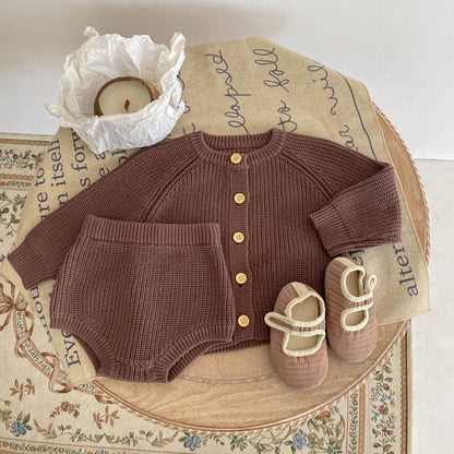 Baby Cotton Underpants Cardigan Coat Two-piece Suit