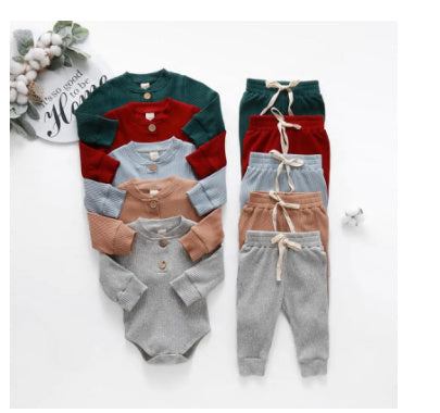 Newborn Baby Girls Boys Ribbed Solid