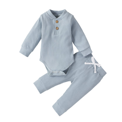 Newborn Baby Girls Boys Ribbed Solid